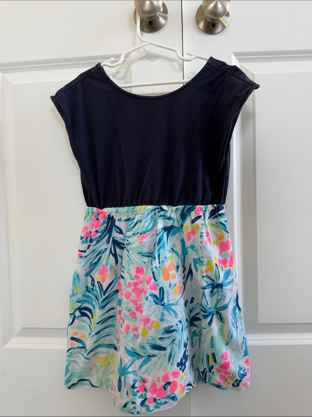 Lilly Pulitzer Girls Navy Top Floral Skirt Summer Dress